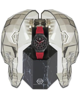 Men's Chronograph Red Silicone Strap Watch 46mm