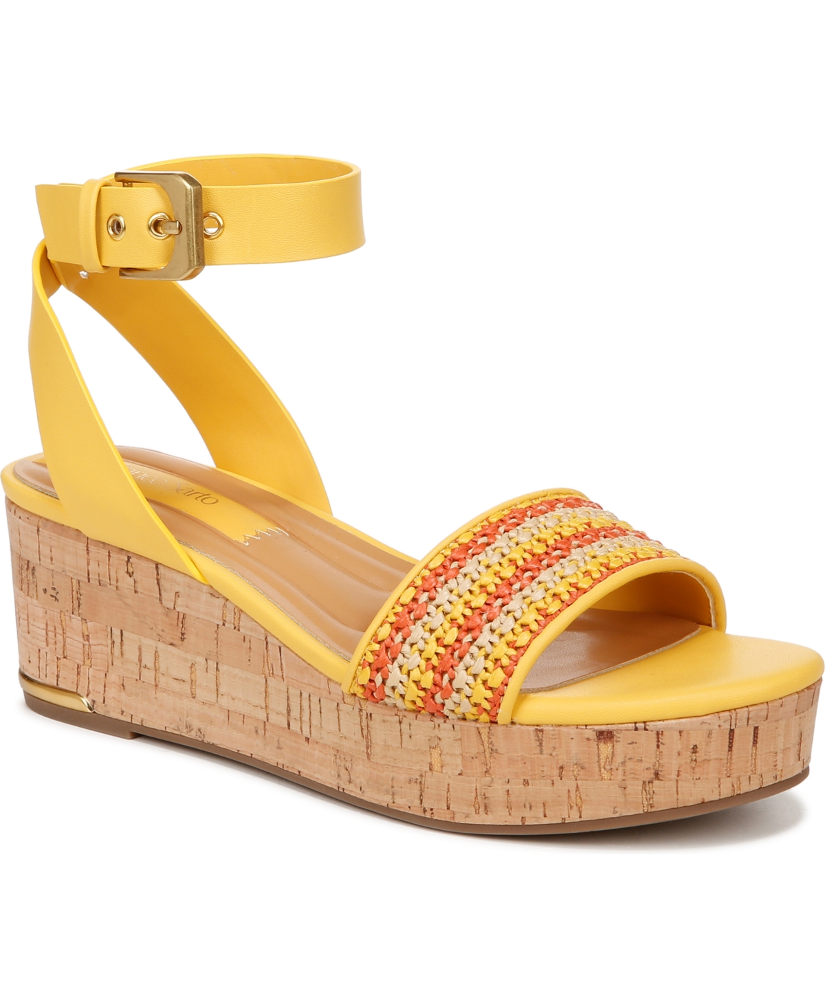 Shop Franco Sarto Women's Presley Espadrille Platform Sandals In Multi Orange,yellow Fabric