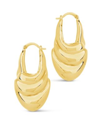 Silver-Tone or Gold-Tone Chunky Manon Hoops