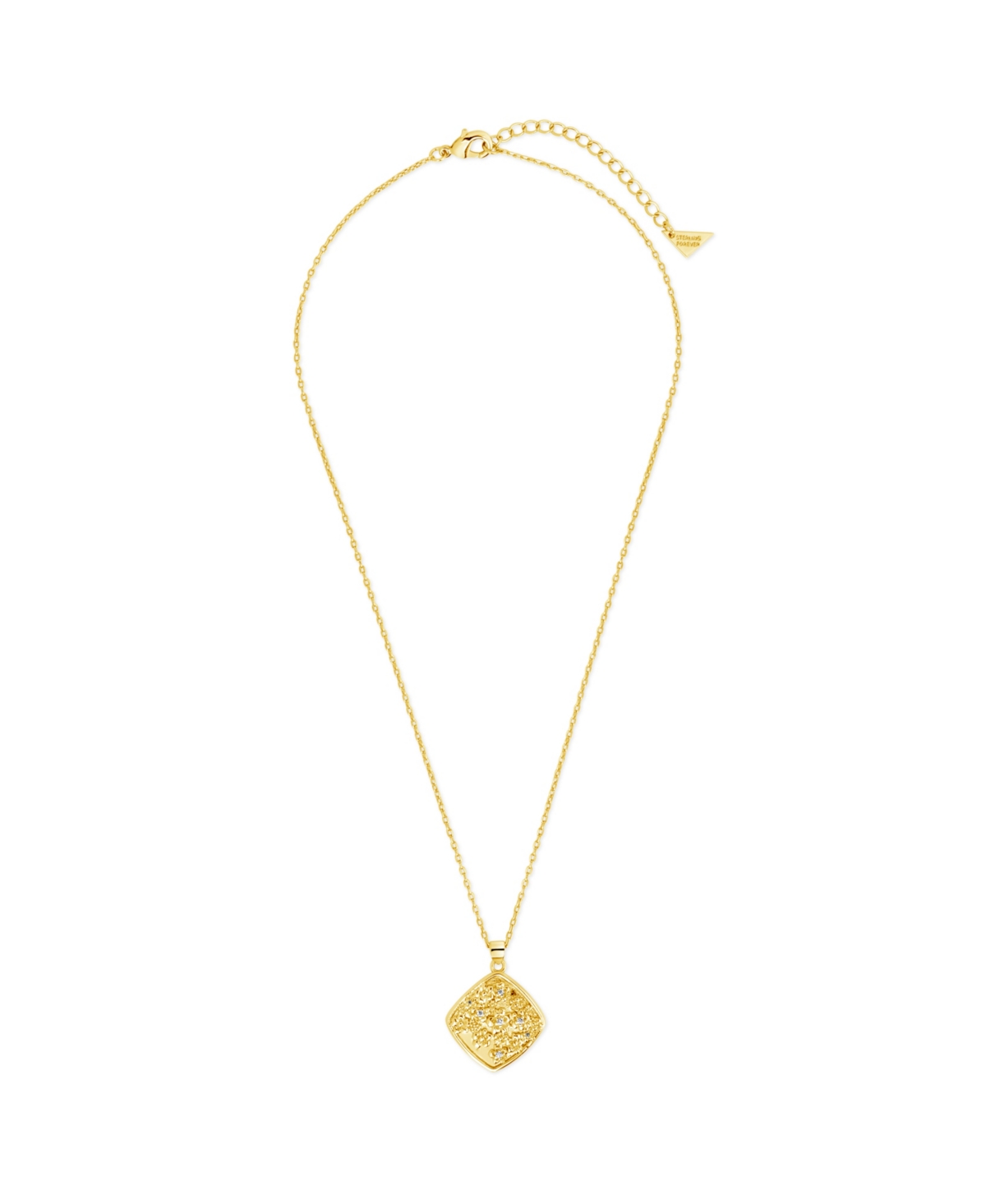 Sterling ForeverTone or Silver-Tone Cubic Zirconia Detail Flower Ophelia Pendant Necklace - Gold