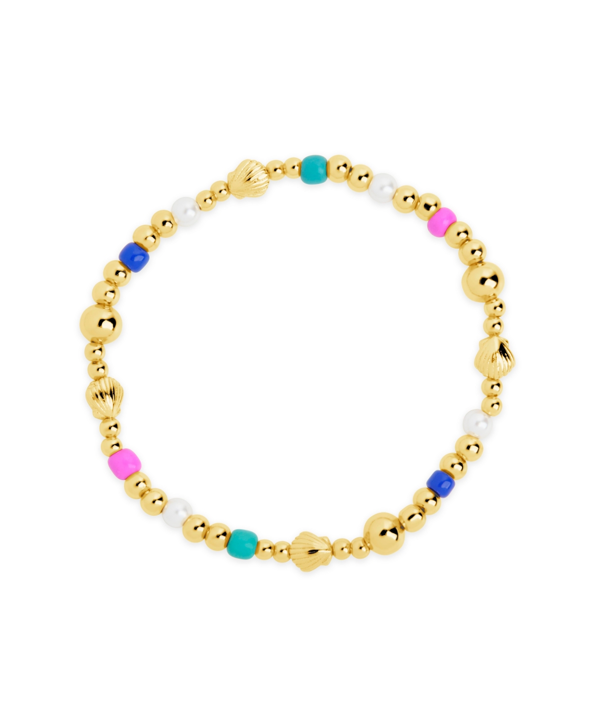 Shop Sterling Forever Gold-tone Or Silver-tone Colored And Cultured Pearl Beaded Truvy Stretch Bracelet
