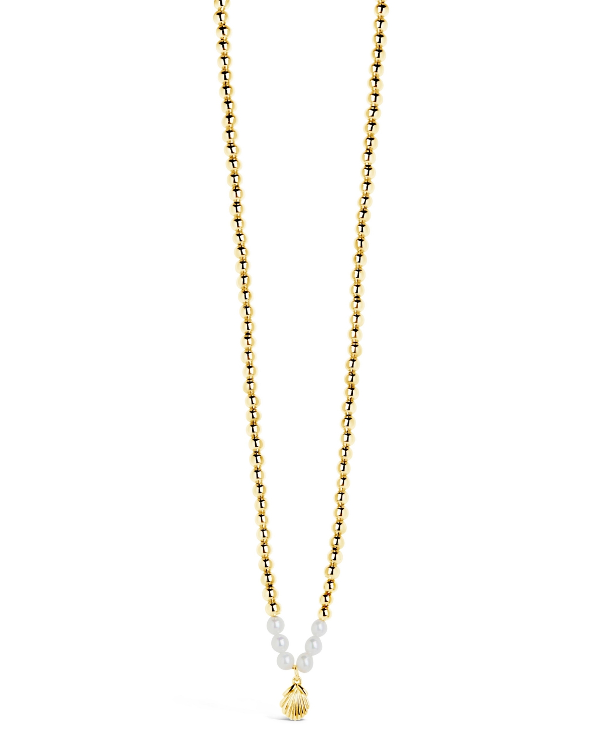 Shop Sterling Forever Silver-tone Or Gold-tone Cultured Pearl And Shell Pendant Marjorie Necklace