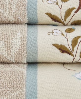 Cotton 6-Pc. Embroidered Serene Jacquard Towel Set