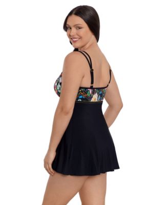 Women's True Romance Empire Princess Seam Long Torso Swim Dress