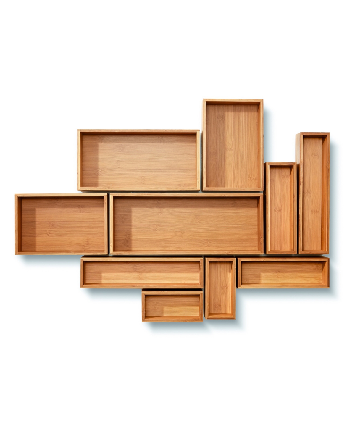 Seville Classics 10-piece Bamboo Storage Organizer Box Set In Bamboo
