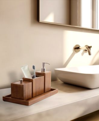 5-Piece Bamboo Bath and Vanity Set