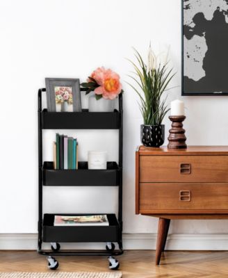 3-Tier Steel Cart with Handle