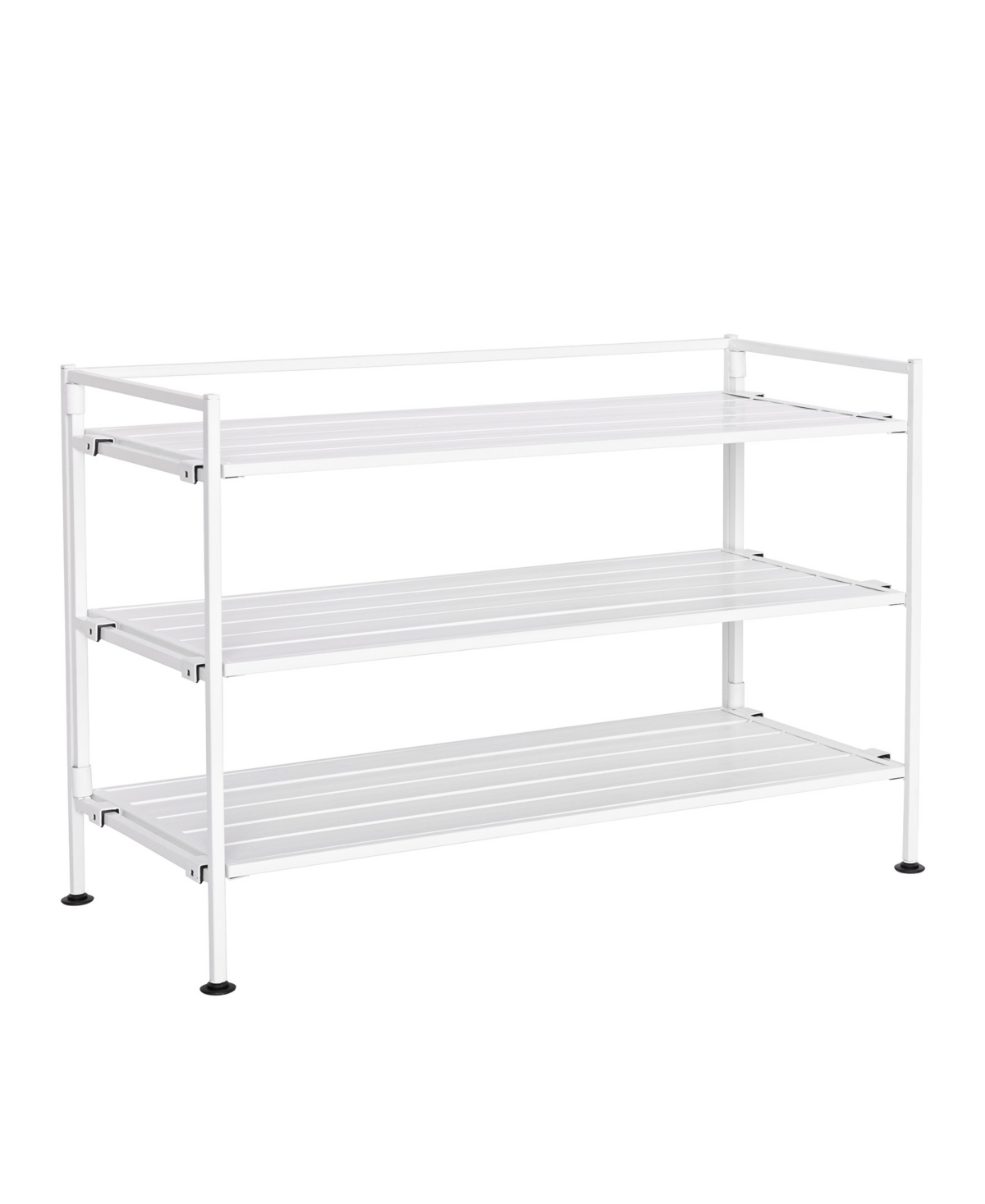 Shop Seville Classics Home 3-tier Stackable Wide Resin Slat Shoe Rack In White