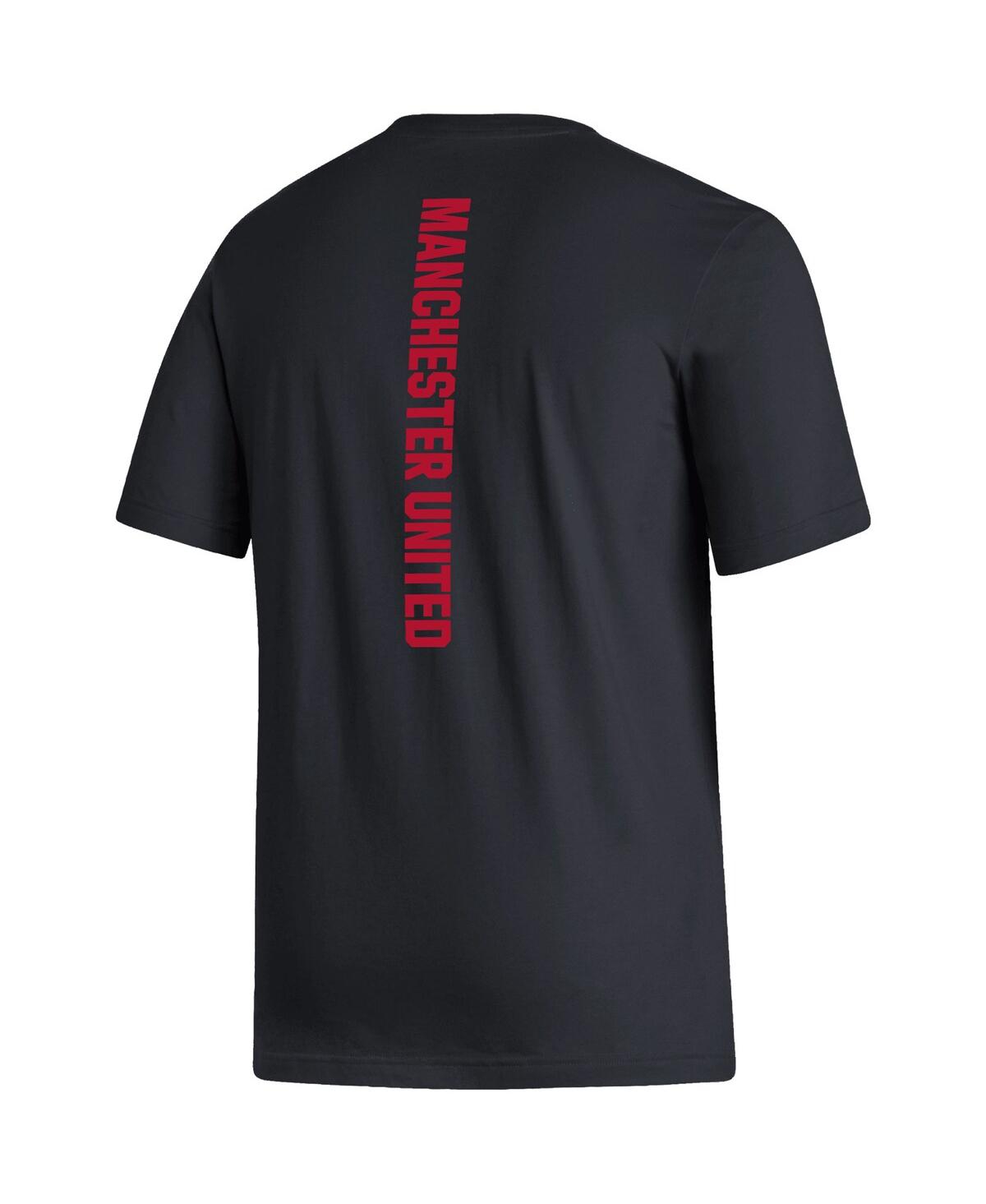 Men's adidasManchester United Vertical Back T-shirt - Black