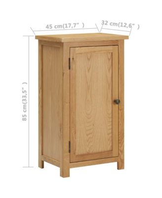 Cupboard 17.7"x12.6"x33.5" Solid Oak Wood
