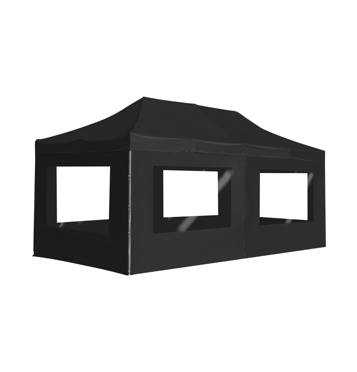Professional Folding Party Tent with Walls Aluminum 19.7'x9.8' Anthracite - Dark Grey
