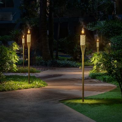 12 Bamboo Torches - 5 Feet Long