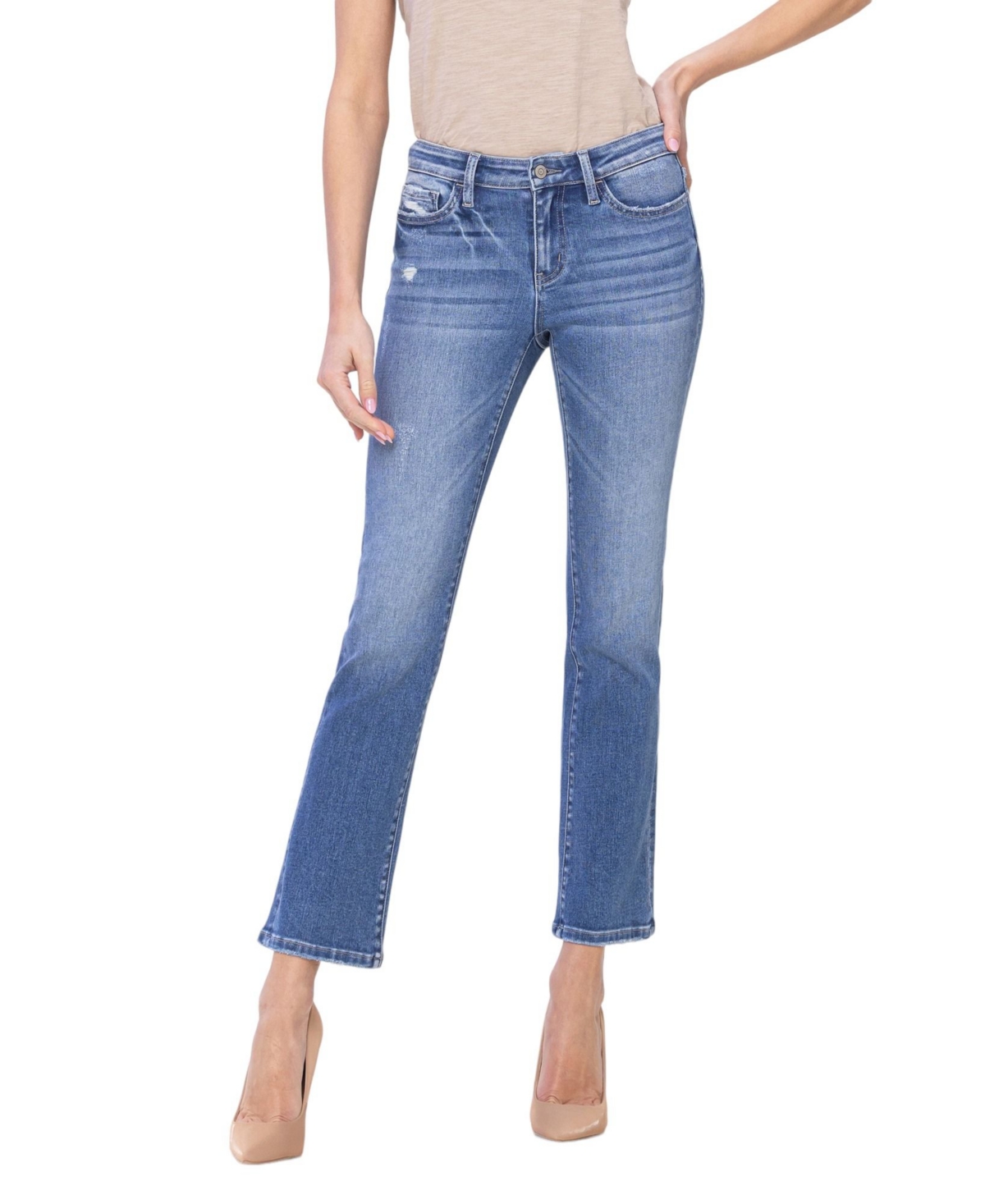 Women's Low Rise Slim Bootcut Jeans - Clean blue