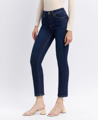 Women's High Rise Ankle Slim Straight Jeans