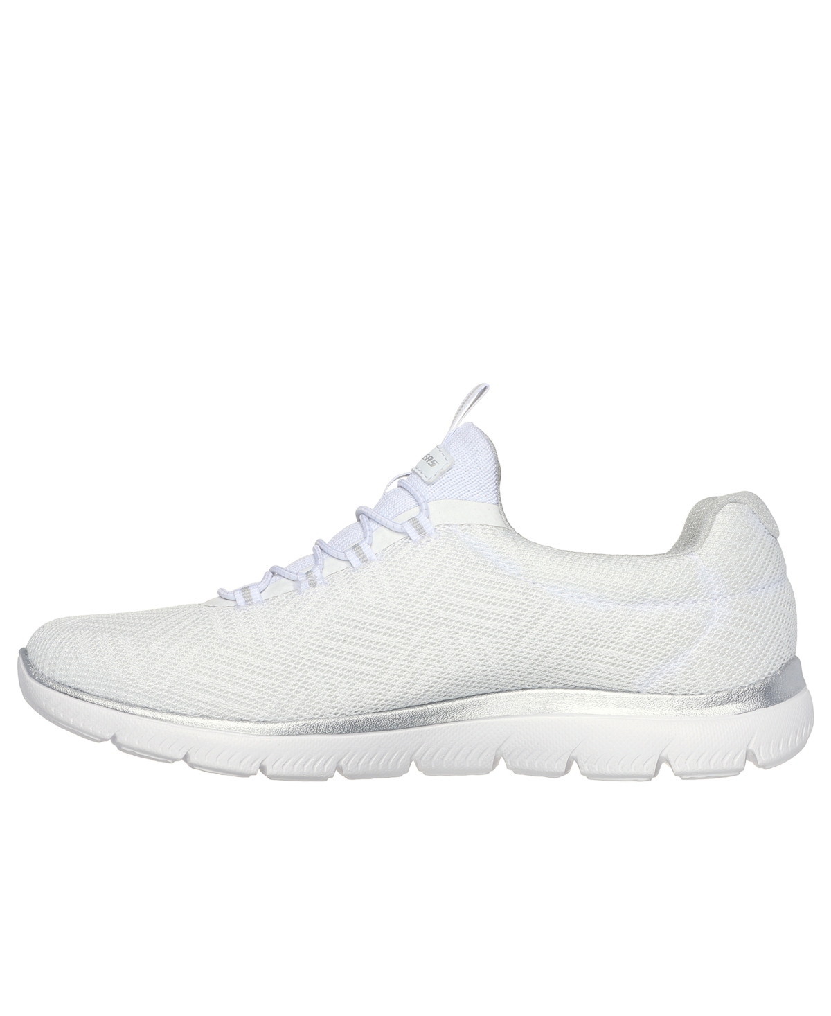 Skechers Women's Summit-artistry Chic Wide Casual Sneakers From Finish Line In White,silver