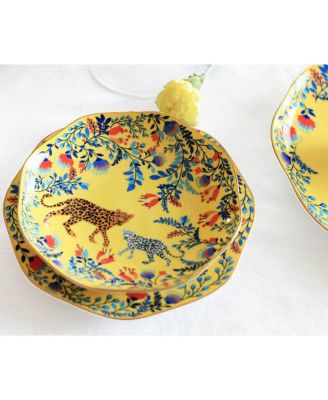 Amazon Rainforest Bone China Side Plate In Yellow