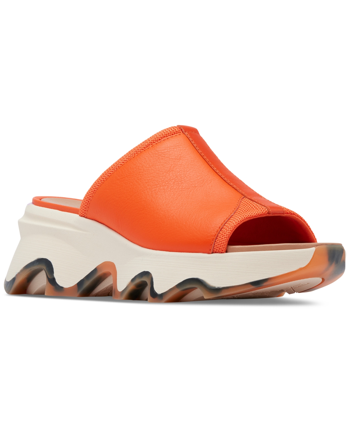 Shop Sorel Women's Kinetic Impact Slip-on Wedge Slide Sandals In Optimized Orange,honey White