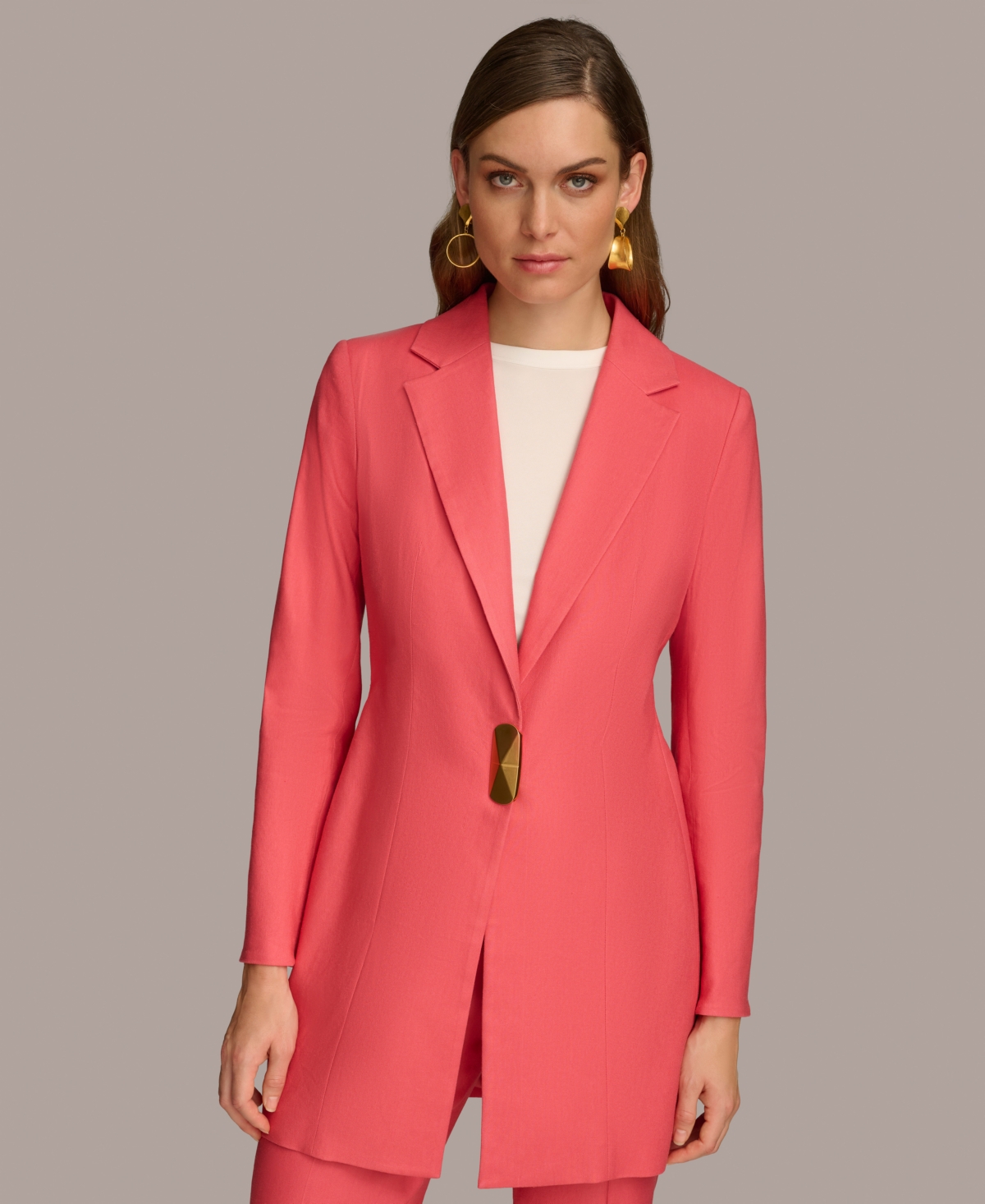 Donna Karan Women's Hardware Trim Topper Jacket In Rose Quartz