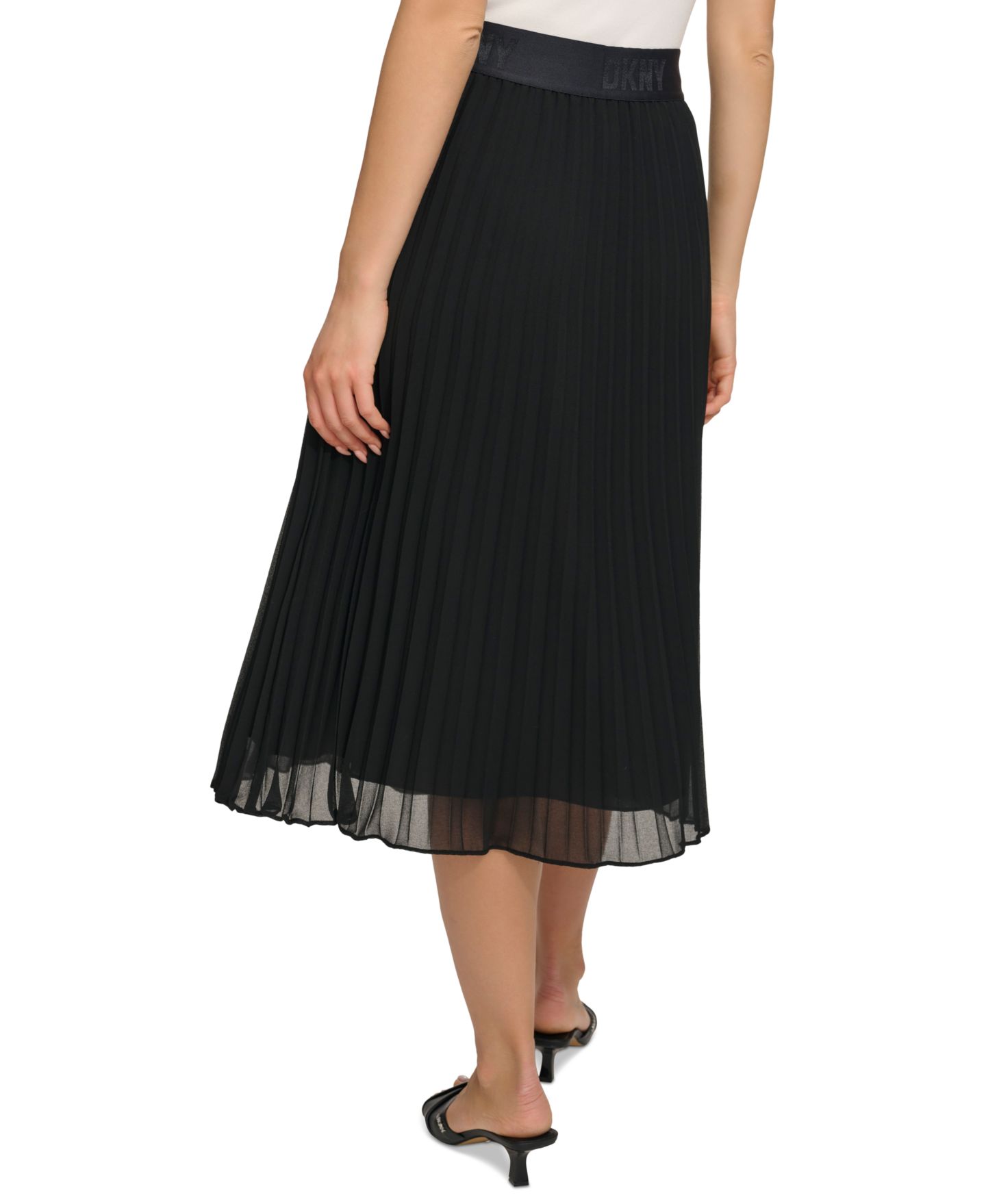 Женская юбка DKNY Pleated Midi, цвет: Чёрный — фото 3