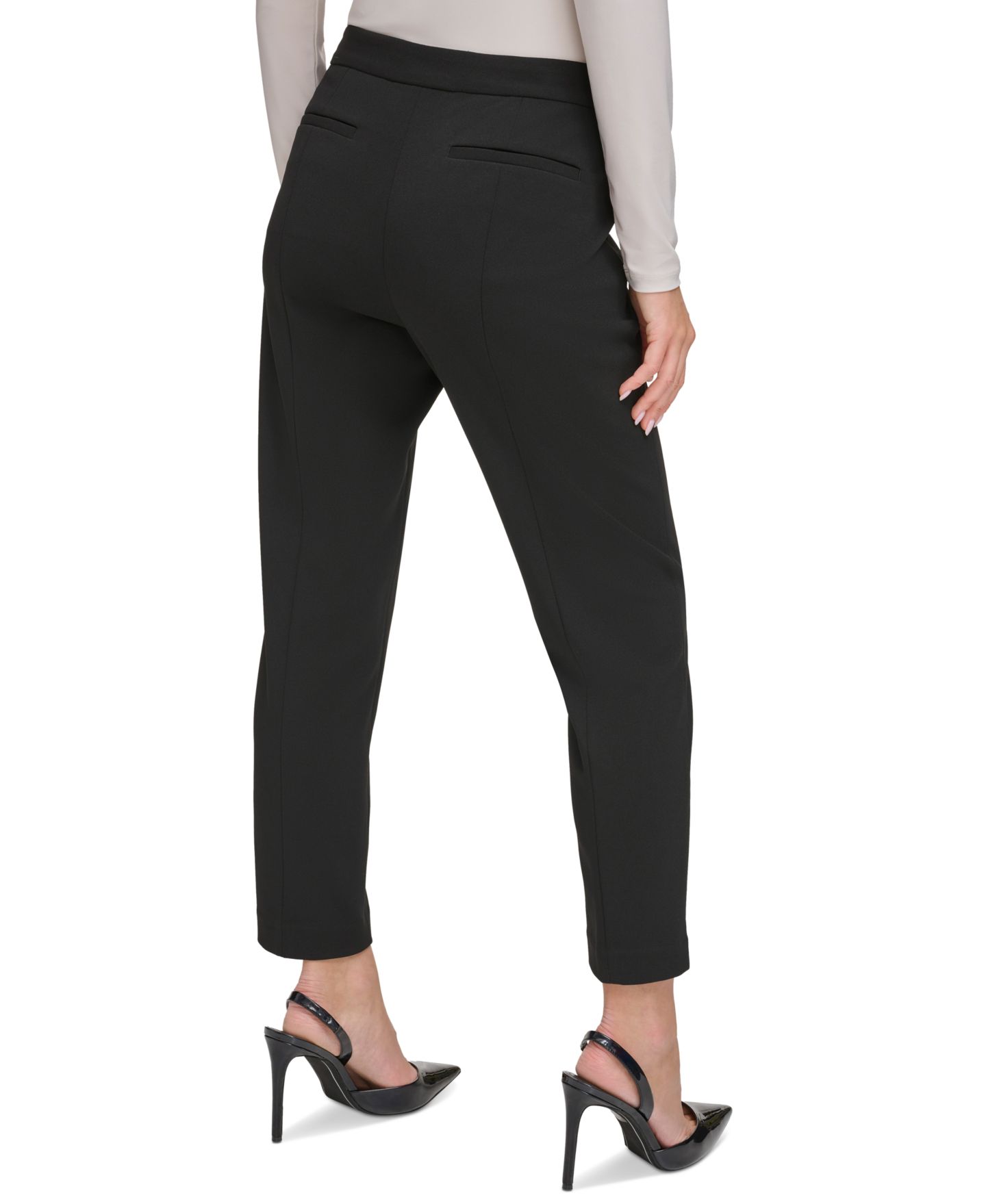 Женские брюки DKNY Essential Slim Leg Ankle, цвет: Чёрный — фото 2