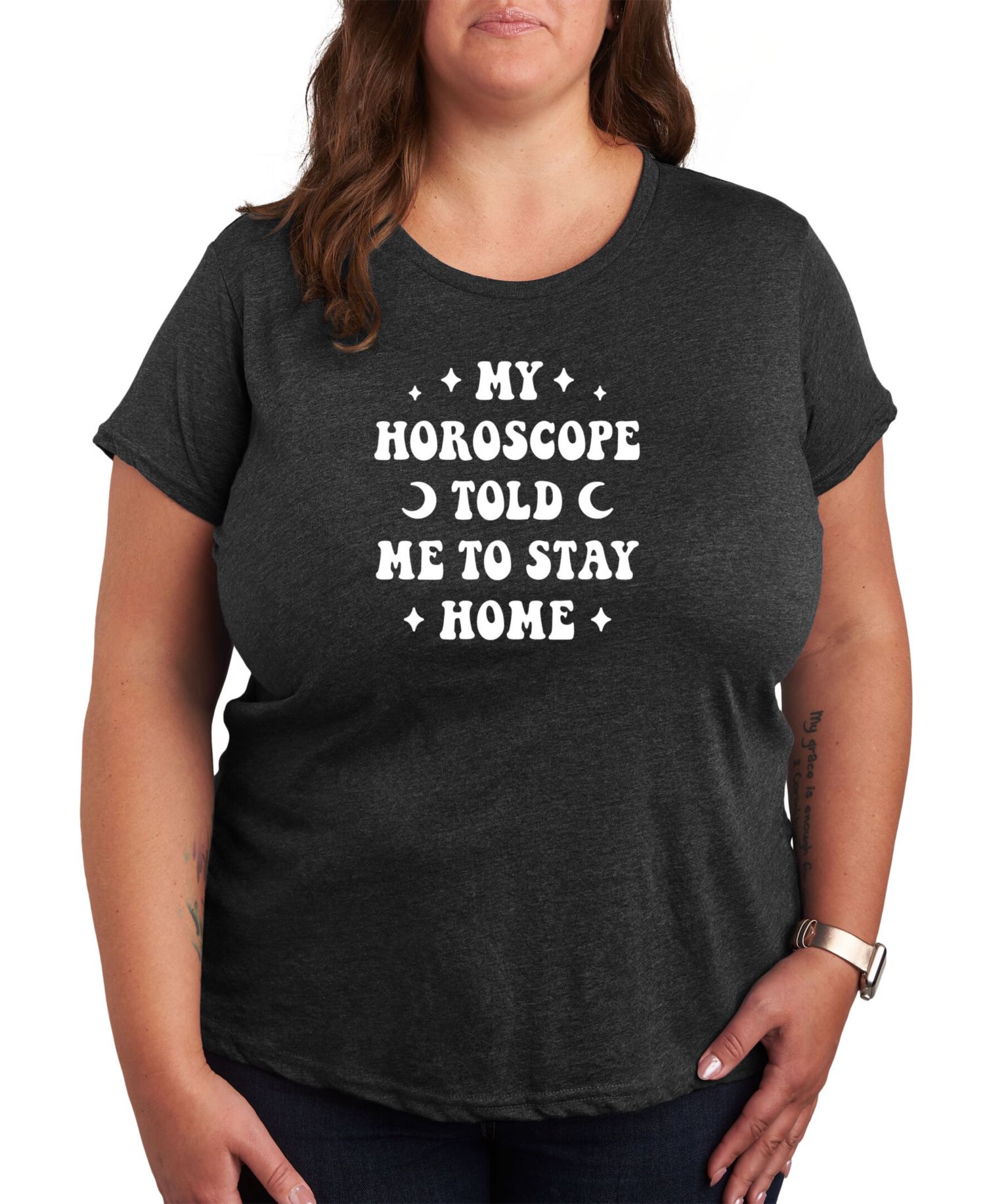 Trendy Plus Size Astrology Horoscope Graphic T-shirt