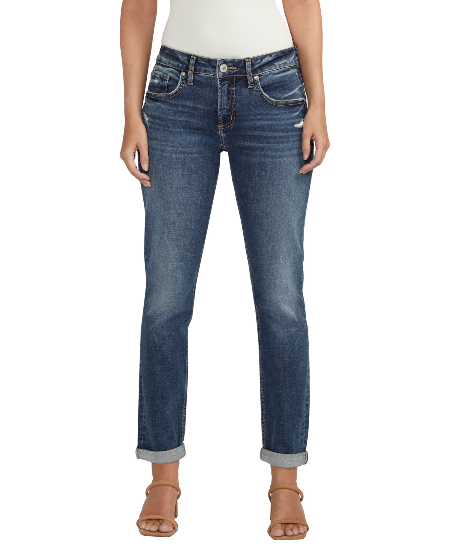 Women's Boyfriend Mid Rise Slim Leg Jeans
