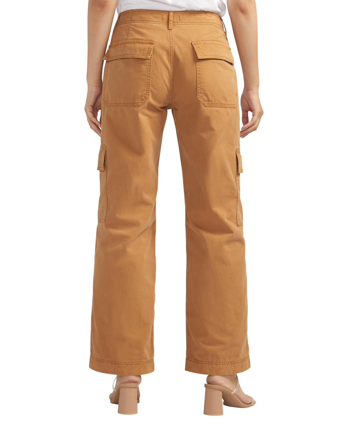 Shop Silver Jeans Co. Women's Wide Leg Cargo Pants In Camel