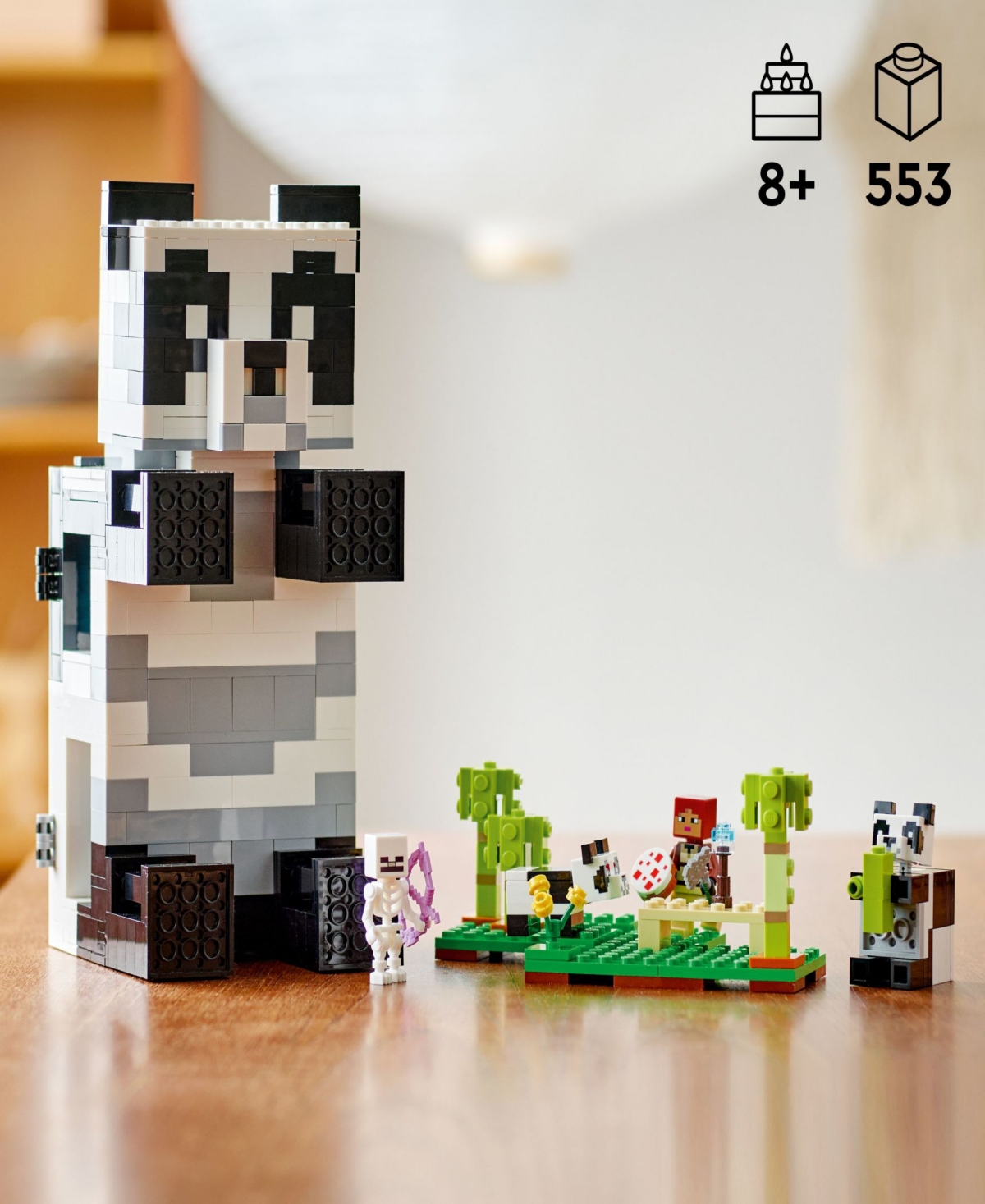 Shop Lego Minecraft The Panda Haven 21245 Toy Building Set With Jungle Explorer, Panda, Baby Panda And Skeleto In Multicolor