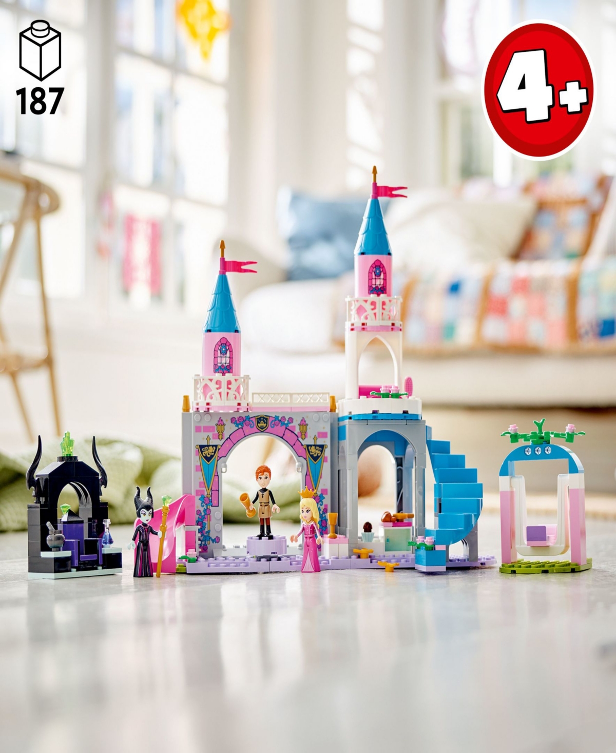 Lego Disney Princess Aurora's Castle 43211 Toy Building Set with Aurora, Prince Philip and Maleficent Minifigures