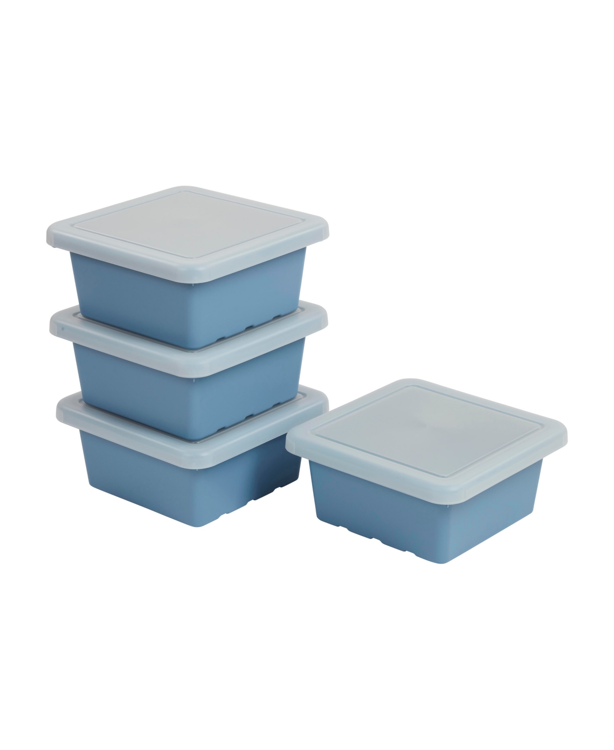 Square Bin with Lid, Fern Green, 4-Pack - Turquoise