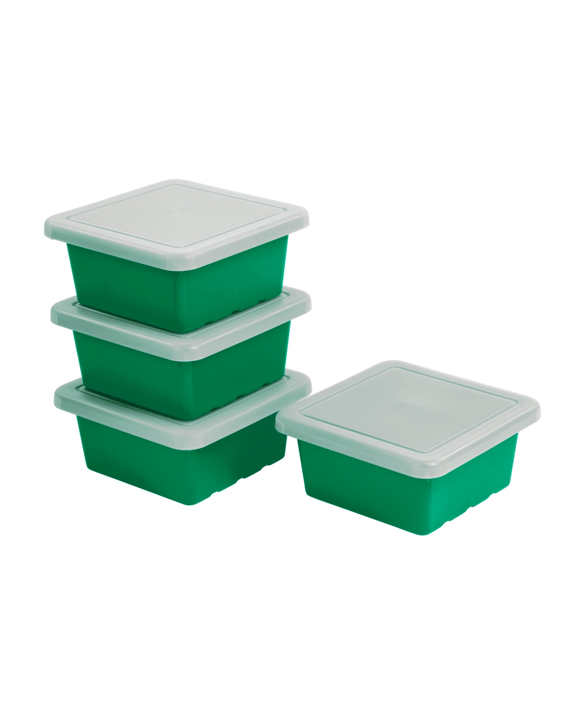 Square Bin with Lid, Storage Containers, Fern Green, 4-Pack - Turquoise