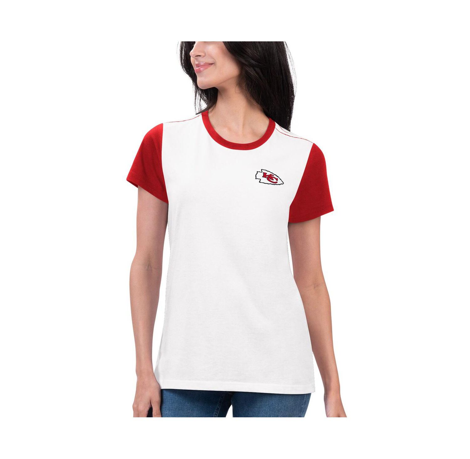 Women's White, Red Kansas City Chiefs Fashion Illustration T-shirt