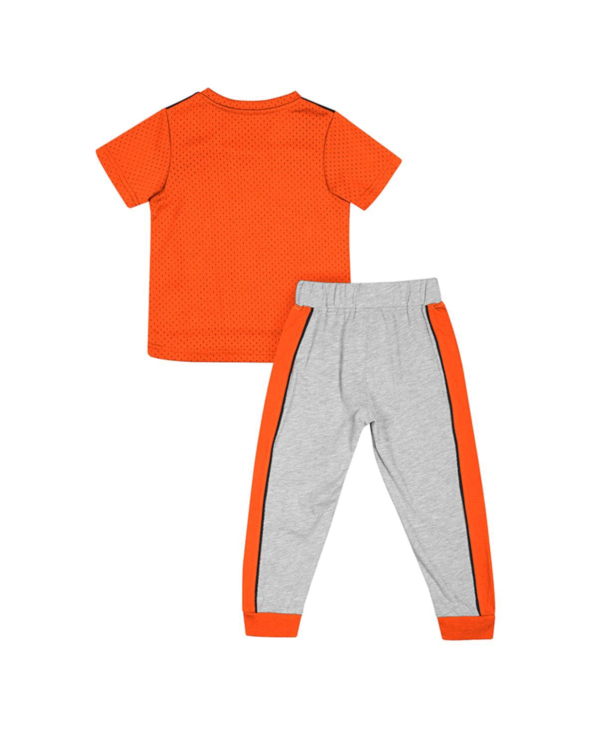 Colosseum Toddler Boys And Girls  Orange, Heather Gray Oklahoma State Cowboys Ka-boot-it Jersey And P In Orange,heather Gray