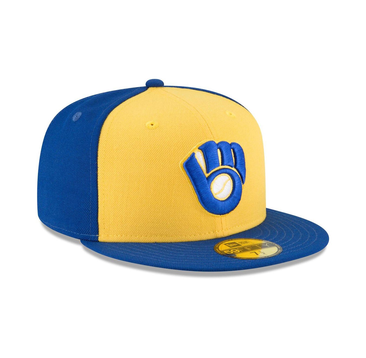 Men's Yellow Milwaukee Brewers Cooperstown Collection Wool 59FIFTY Fitted Hat