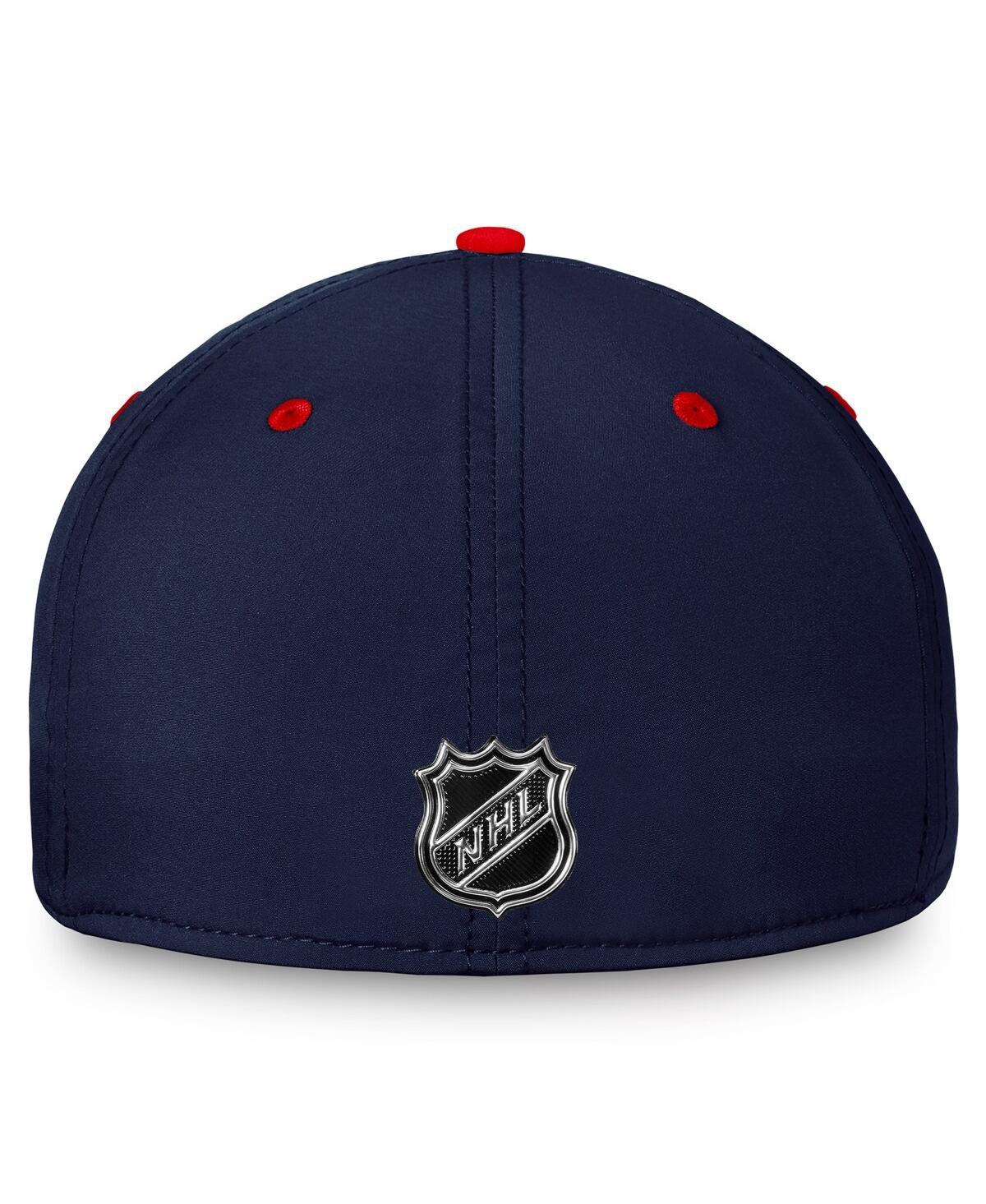 Fanatics Branded  Navy/red Columbus Blue Jackets Authentic Pro Rink Two-tone Flex Hat In Navy,red