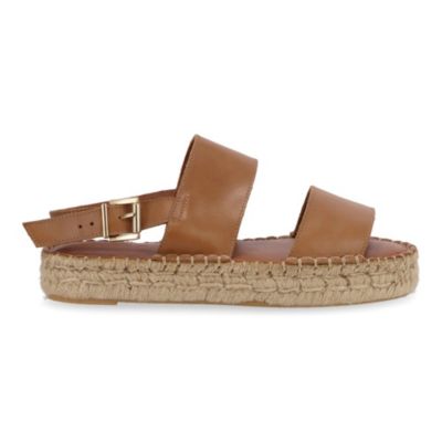 Women's Double Strap Leather Espadrilles