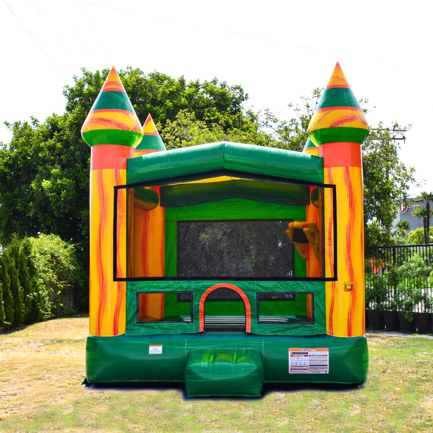Детская игрушка Jumporange Amazon River 13'L x 13'W x 16'H Vinyl Commercial Grade Basketball Hoop With Blower Bounce House, Up to 6 People, Ages 3+, цвет: Оранжевый — фото 2