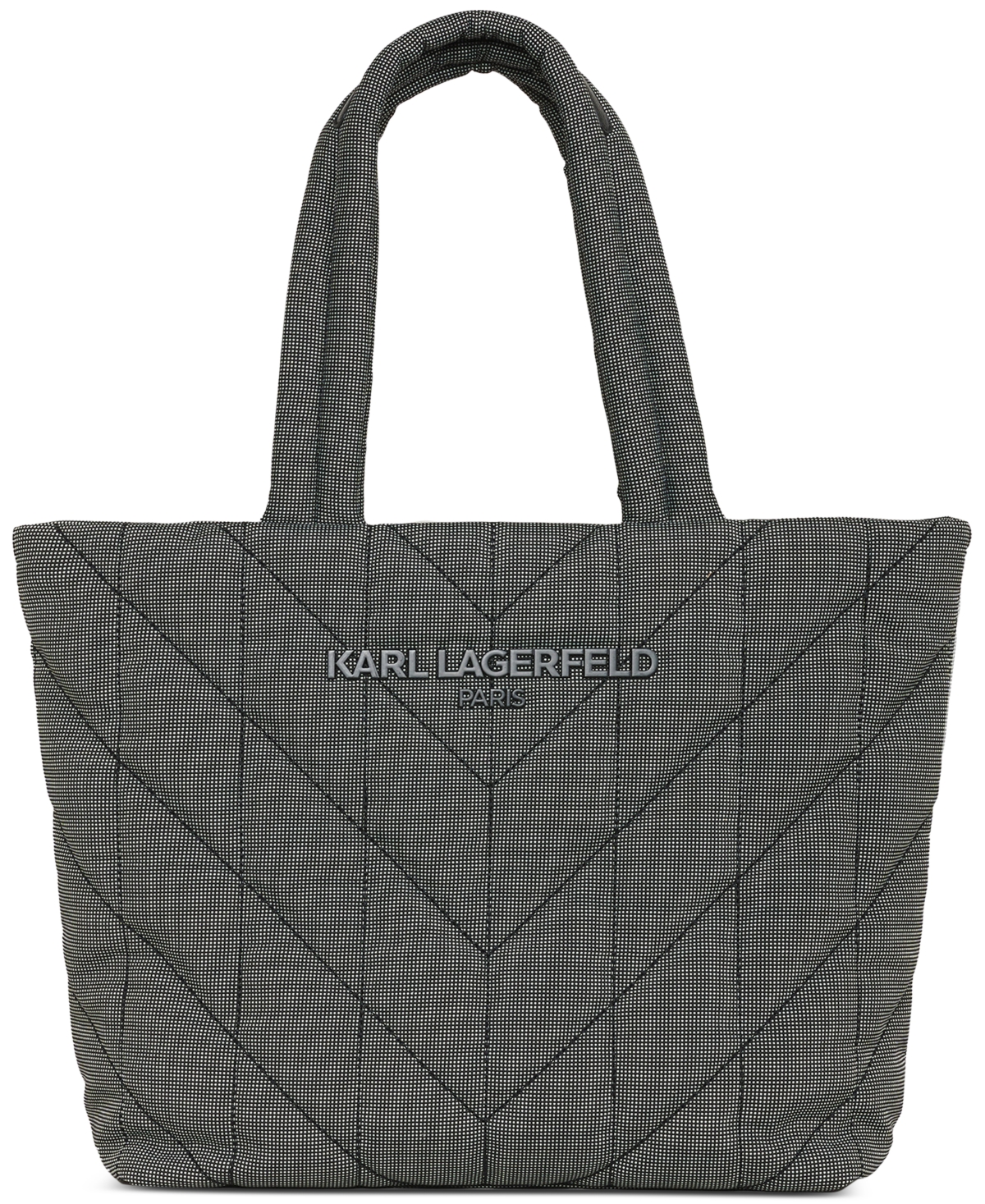 Shop Karl Lagerfeld Voyage Quilted Extra Large Tote In Blk,wht