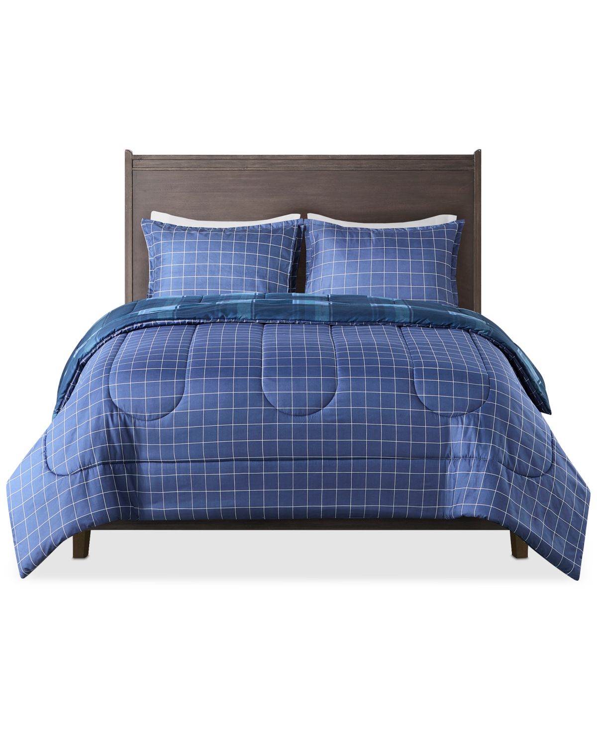 Jla Home Leo 3-Pc Reversible Plaid Comforter Set, Exclusively at Macy's