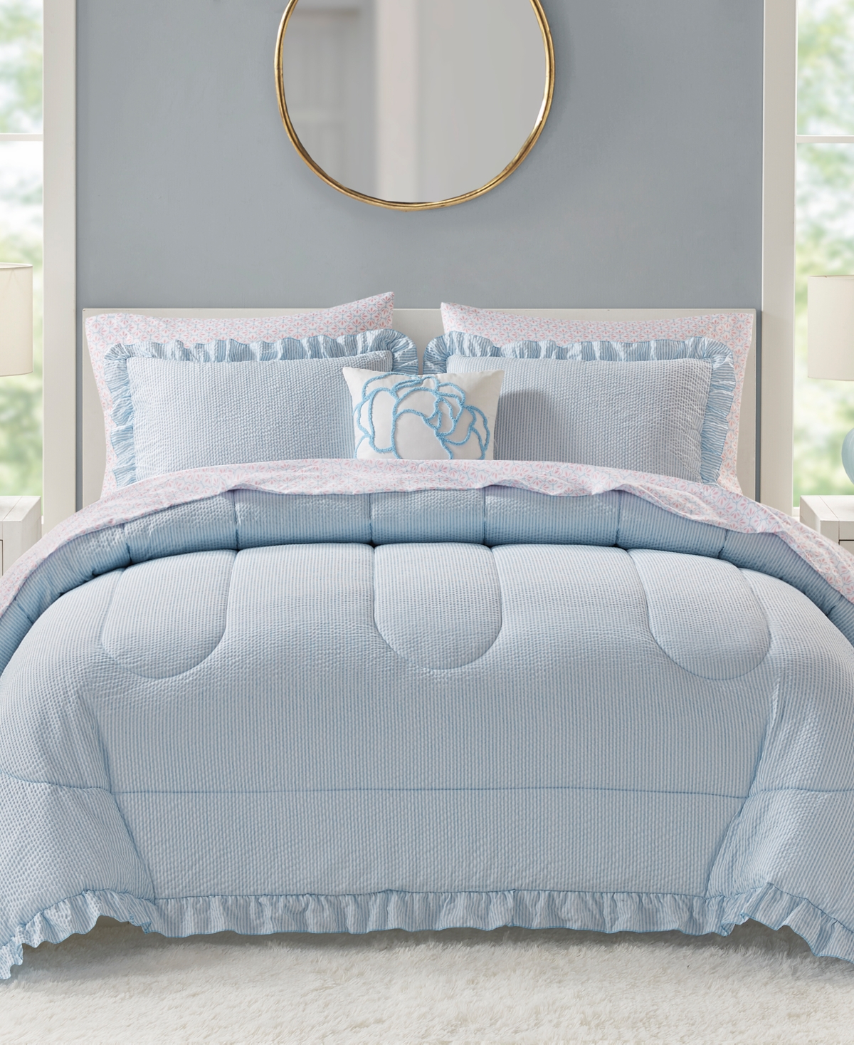Jla Home Wren 4-pc. Comforter Set, Created For Macy's In Blue