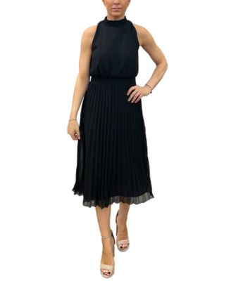 Sam Edelman - Women's Smocked-Waist Plisse Midi Dress