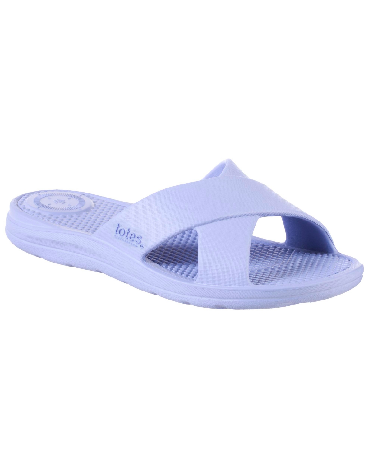 Totes Women's Molded Cross Slide Sandals With Everywear In Periwinkle