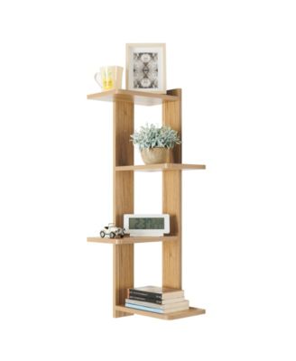 Alvar Corner 4-Tier Floating Ledge Column Wall Shelf