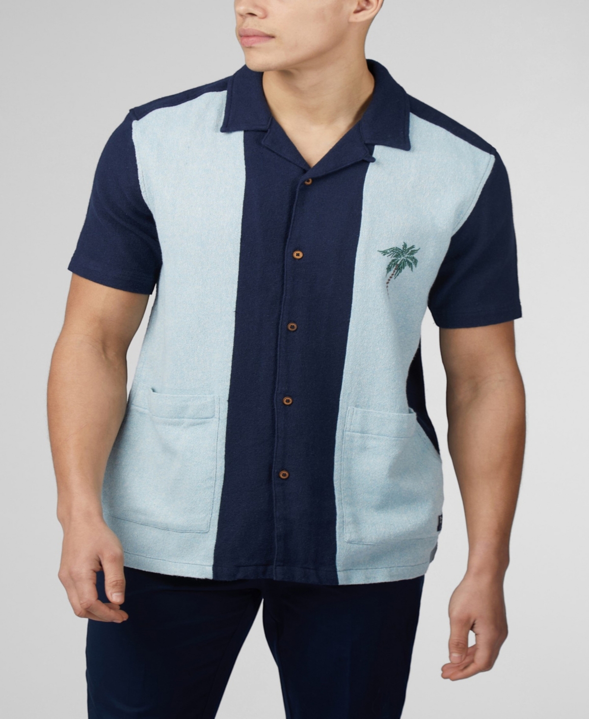 Men's Boucle Resort Short Sleeve Shirt - Dark Navy