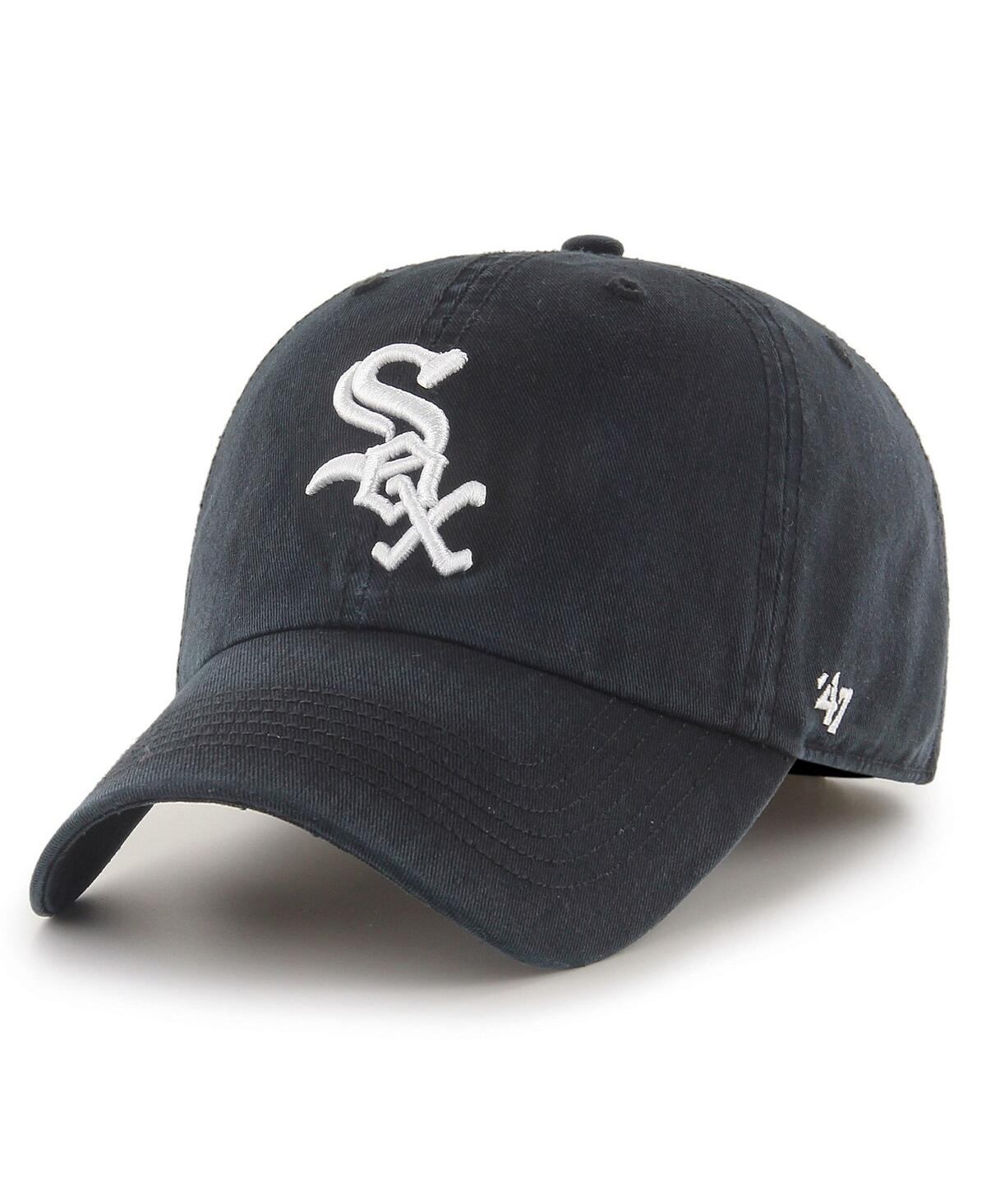 Shop 47 Brand Men's ' Black Chicago White Sox Franchise Logo Fitted Hat