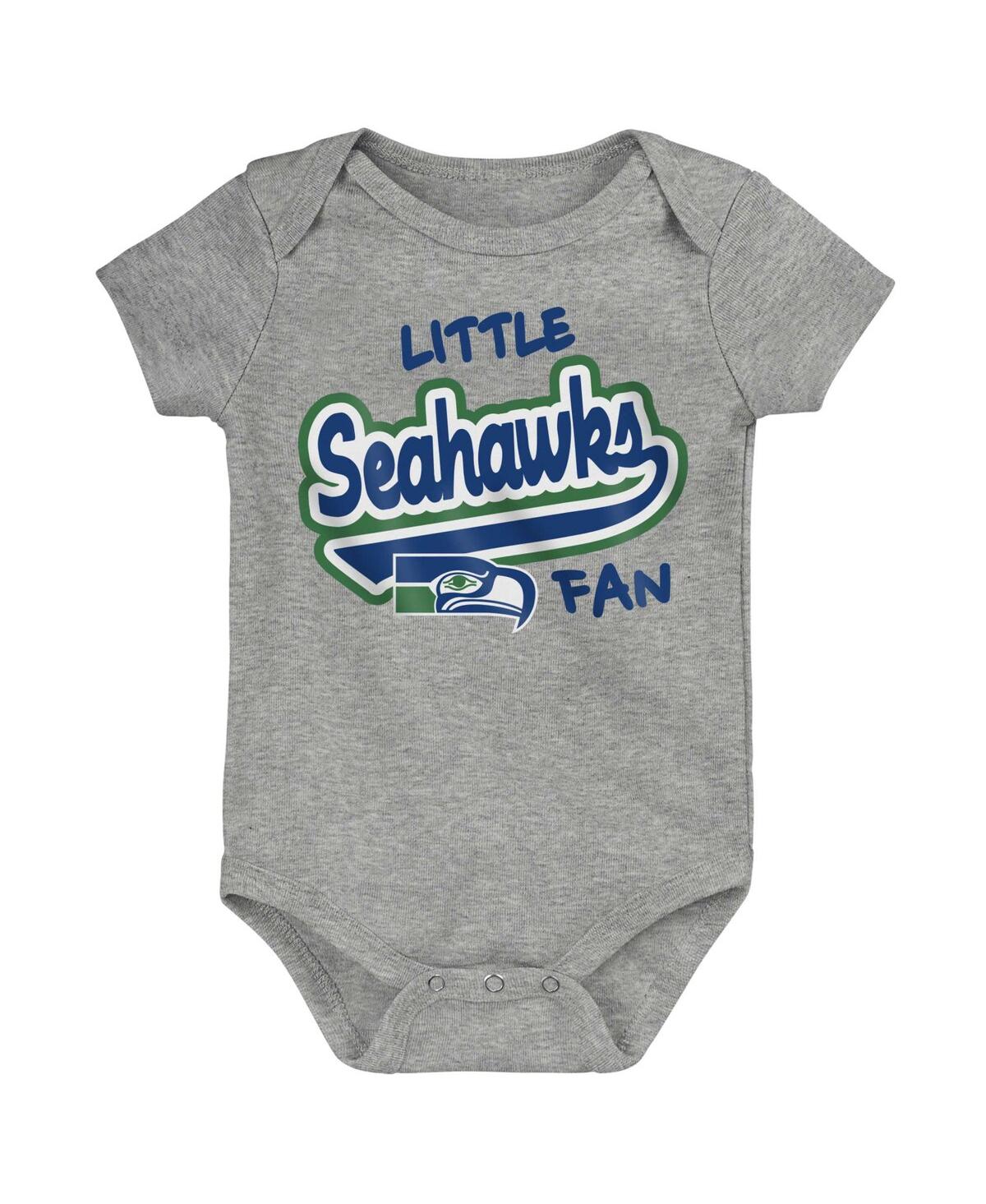 Shop Outerstuff Baby Boys And Girls Heather Gray Distressed Seattle Seahawks Retro Little Baller Bodysuit
