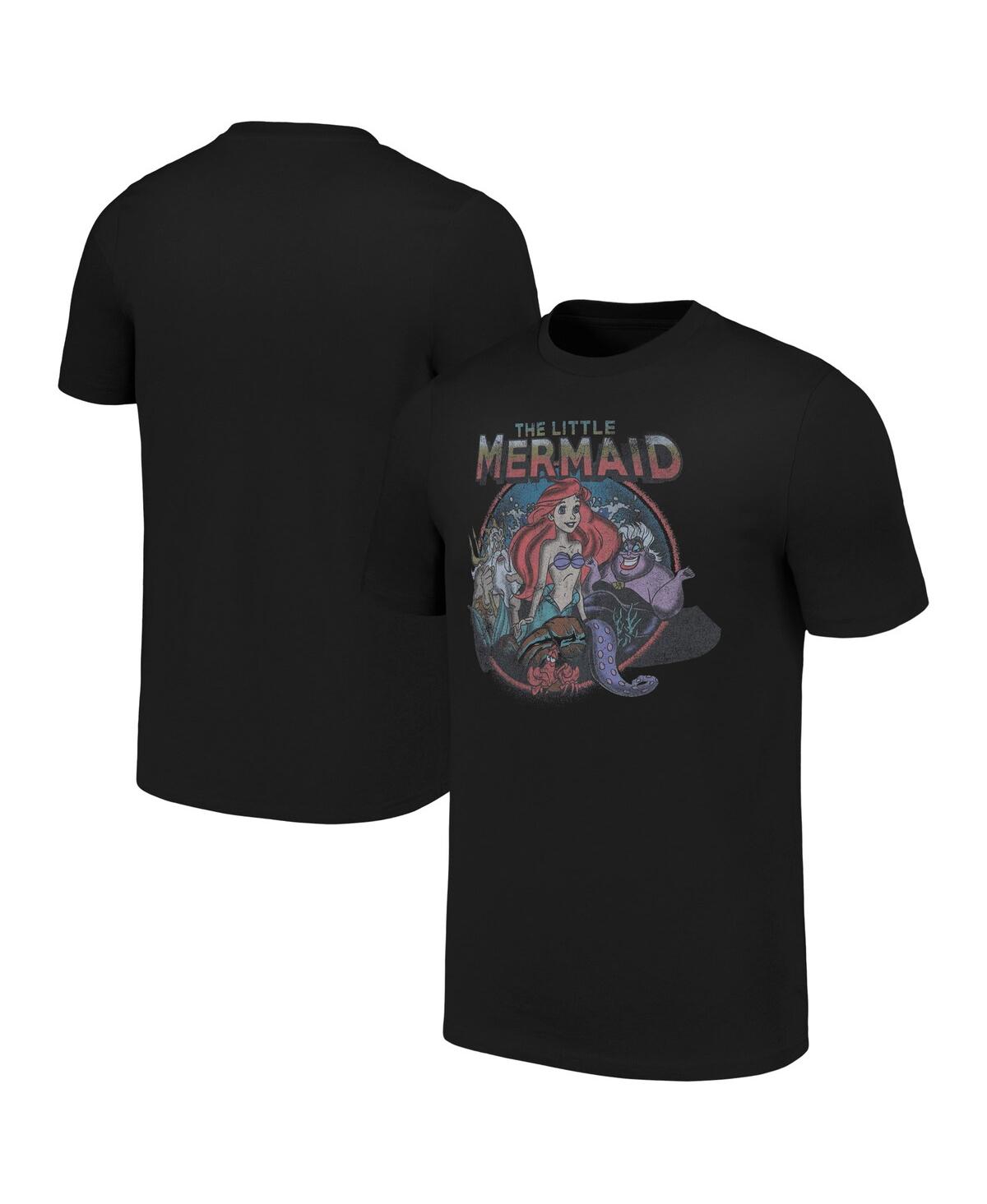Shop Mad Engine Men's And Women's Black The Little Mermaid T-shirt