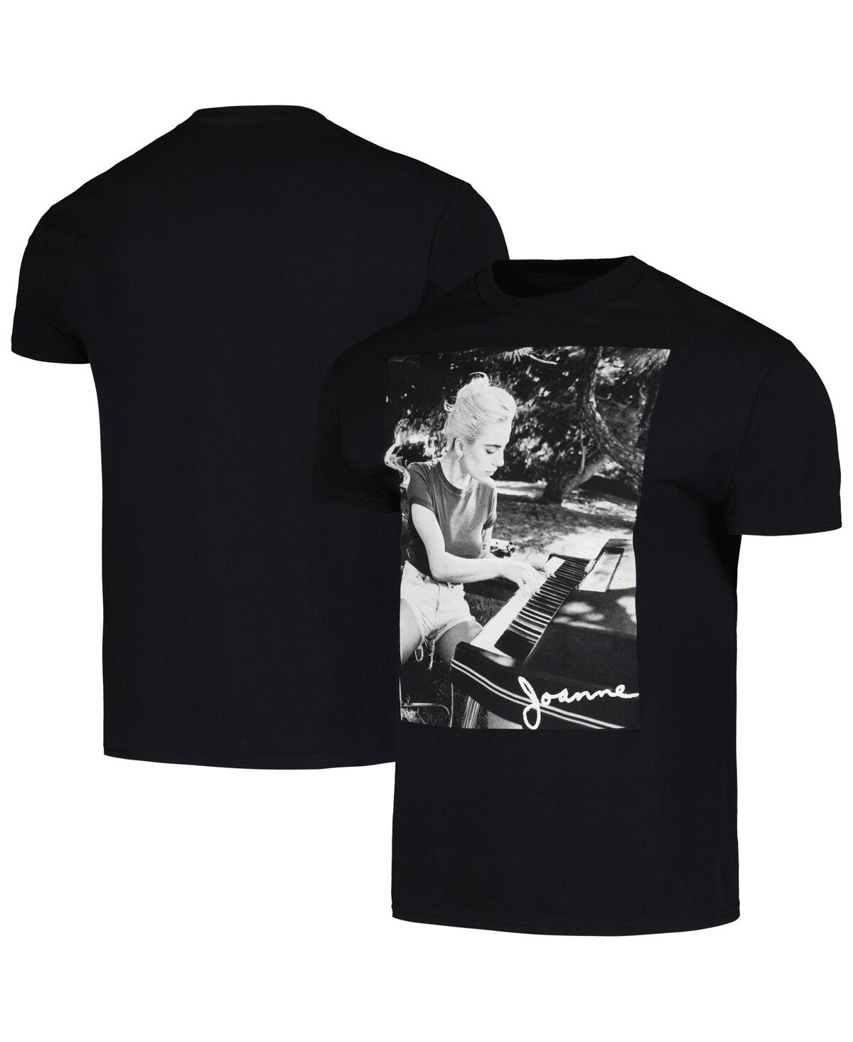 Men's and Women's Black Lady Gaga Joanne Piano Photo T-shirt - Black