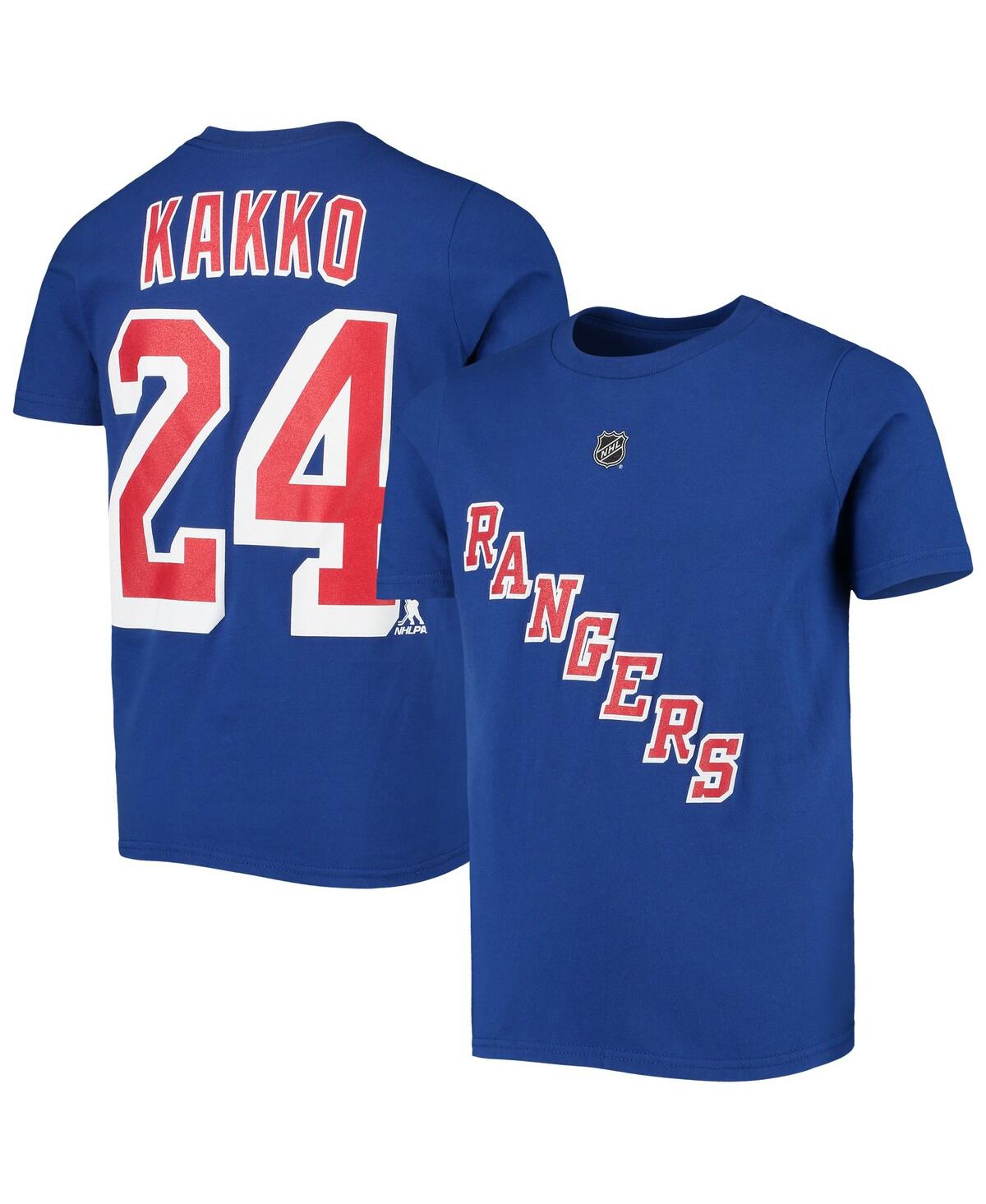 Shop Outerstuff Big Boys Kaapo Kakko Blue New York Rangers Player Name And Number T-shirt