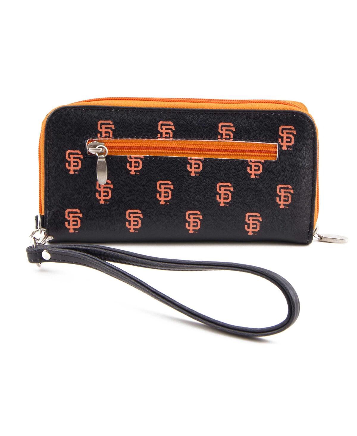 Women's San Francisco Giants Zip-Around Wristlet Wallet - Black